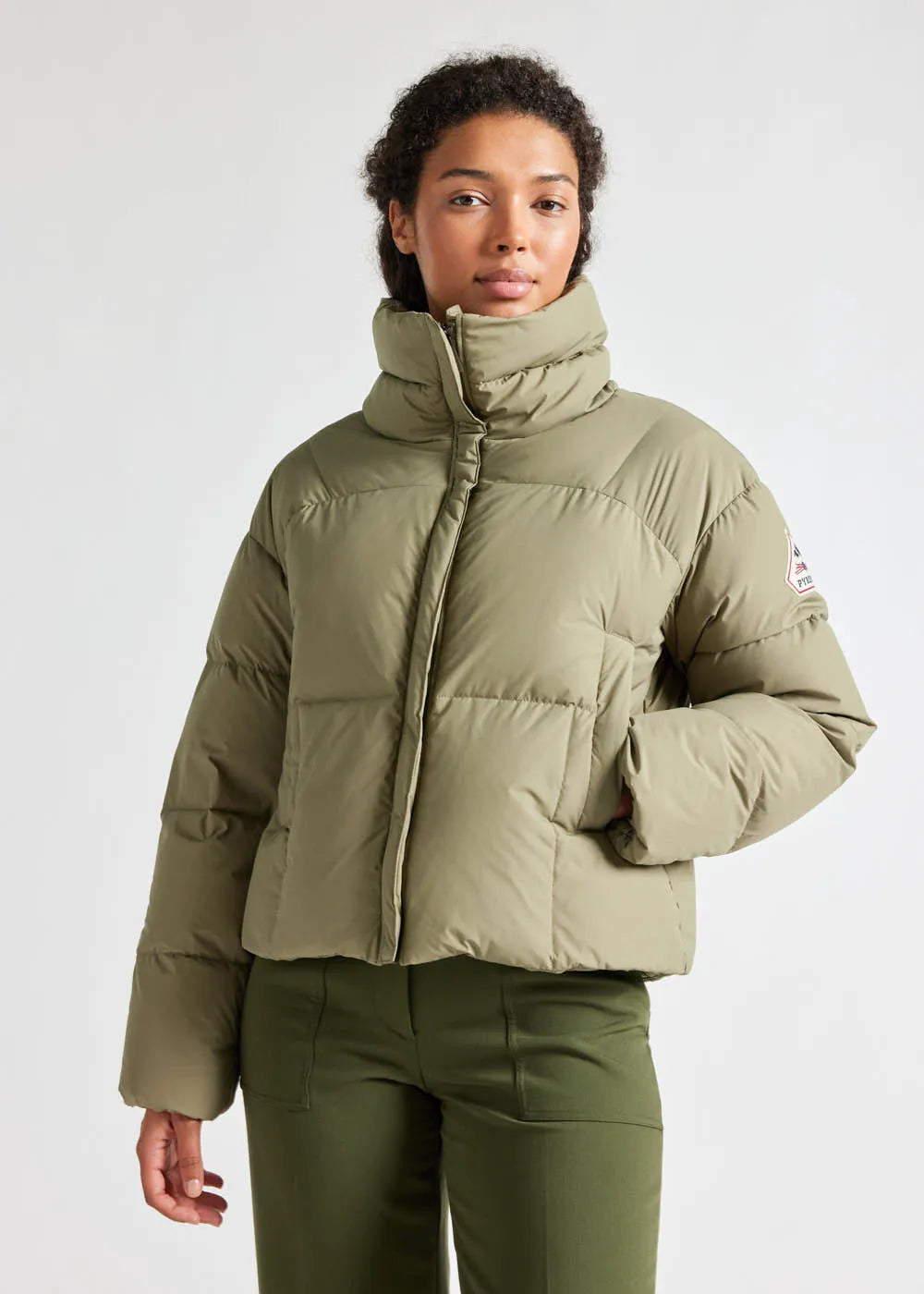 Women's short down jacket Pyrenex Harmonie Crop Mermaid
