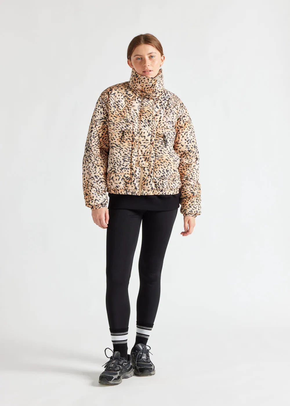 Friday women's down jacket Pyrenex x Roseanna wild leopard print