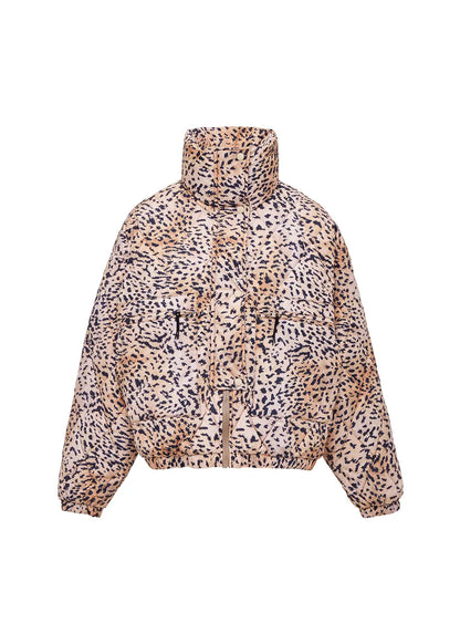 Friday women's down jacket Pyrenex x Roseanna wild leopard print