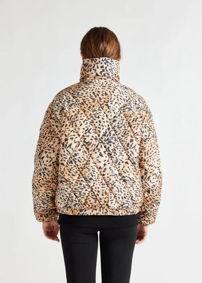 Friday women's down jacket Pyrenex x Roseanna wild leopard print