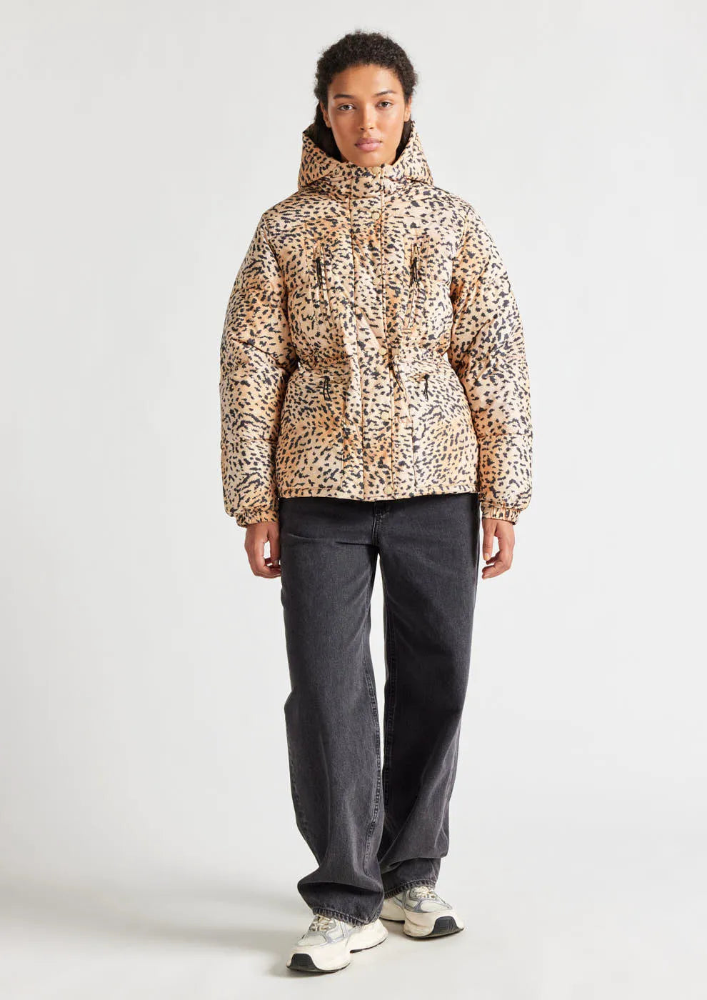 Talitha women's down jacket Pyrenex x Roseanna wild leopard print