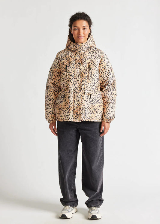 Talitha women's down jacket Pyrenex x Roseanna wild leopard print