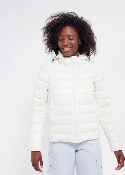 Pyrenex Spoutnic Milk women's shiny down jacket