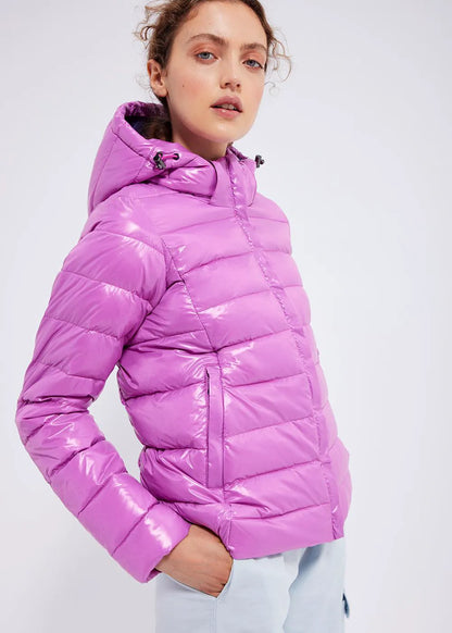 Shiny women's down jacket Pyrenex Spoutnic Fuchsia
