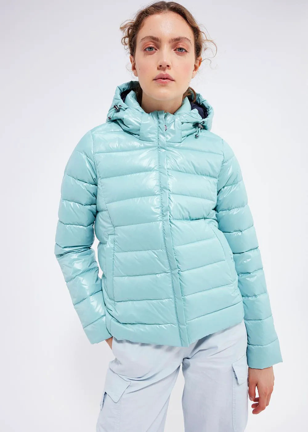 Shiny women's down jacket Pyrenex Spoutnic Aquifer