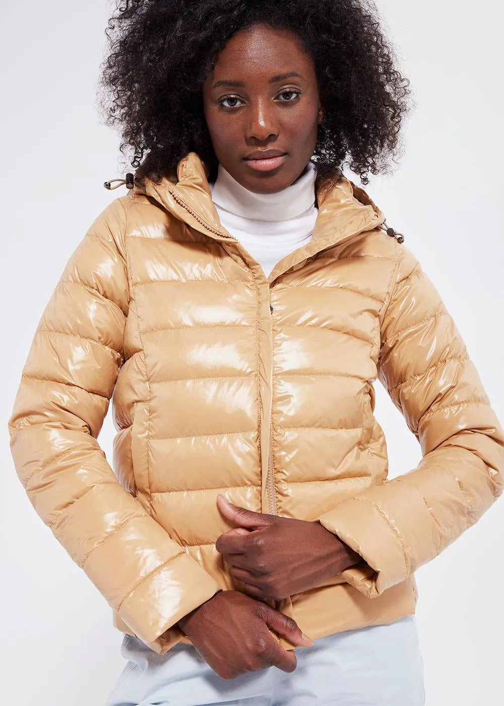Pyrenex Spoutnic Iced coffee shiny women's down jacket