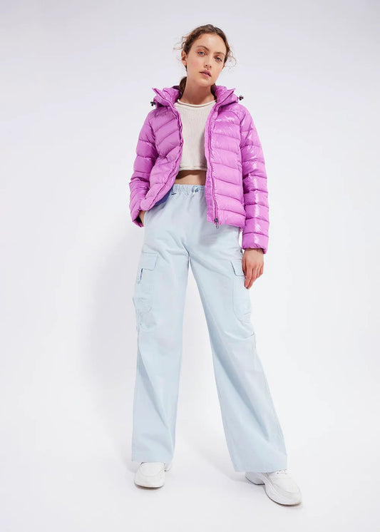 Shiny women's down jacket Pyrenex Spoutnic Fuchsia