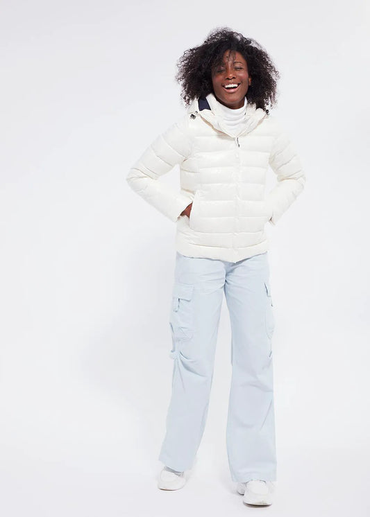 Pyrenex Spoutnic Milk women's shiny down jacket