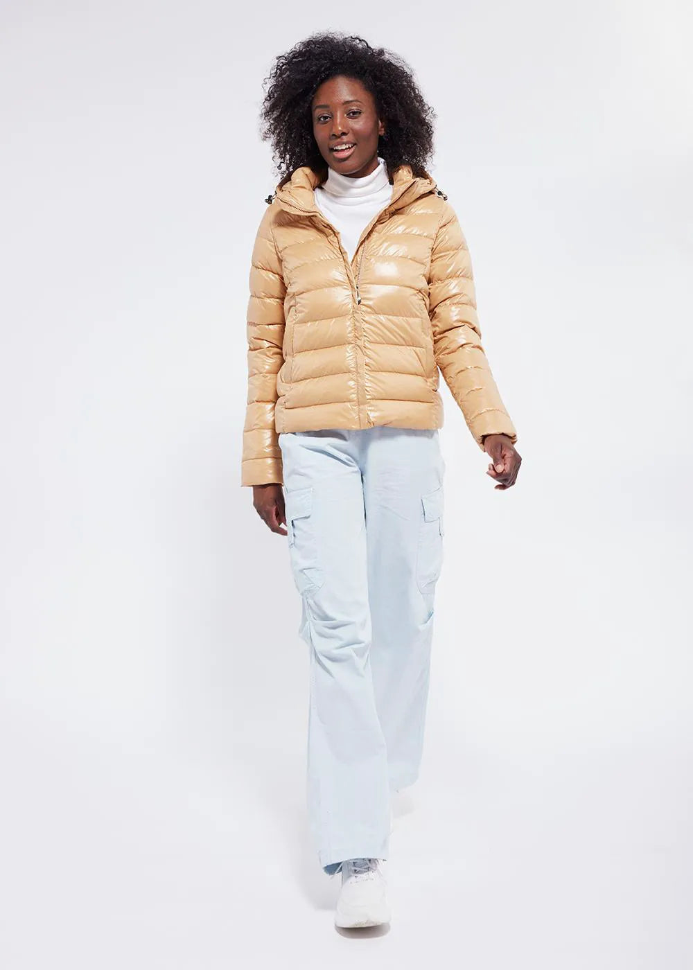 Pyrenex Spoutnic Iced coffee shiny women's down jacket