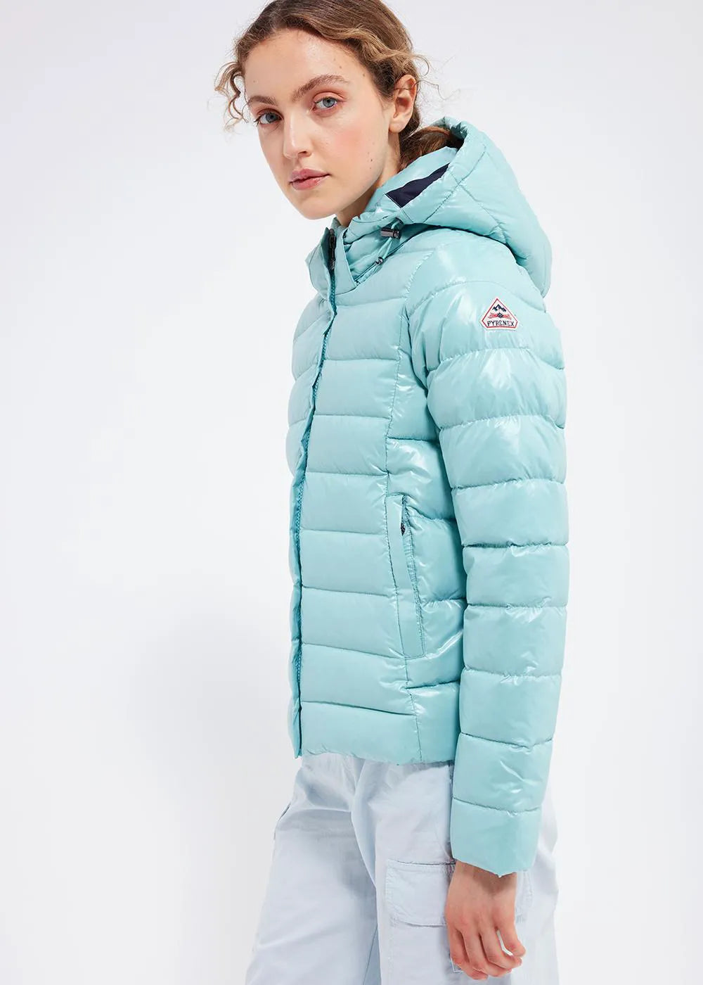 Shiny women's down jacket Pyrenex Spoutnic Aquifer