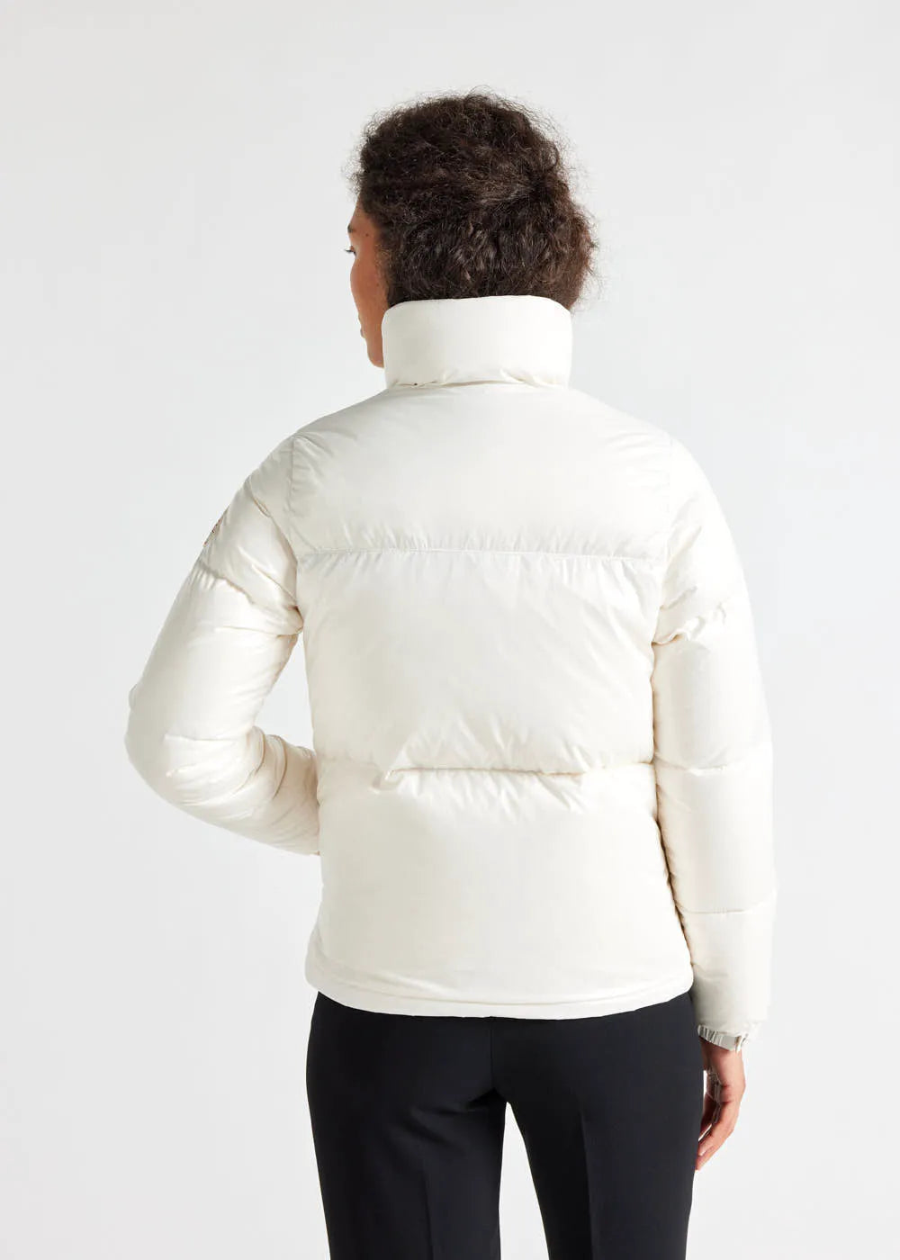Short glossy down jacket for women Pyrenex Goldin Milk