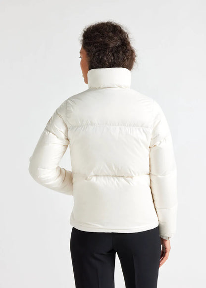 Short glossy down jacket for women Pyrenex Goldin Milk