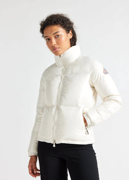 Short glossy down jacket for women Pyrenex Goldin Milk