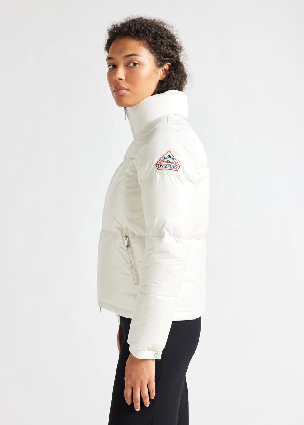Short glossy down jacket for women Pyrenex Goldin Milk