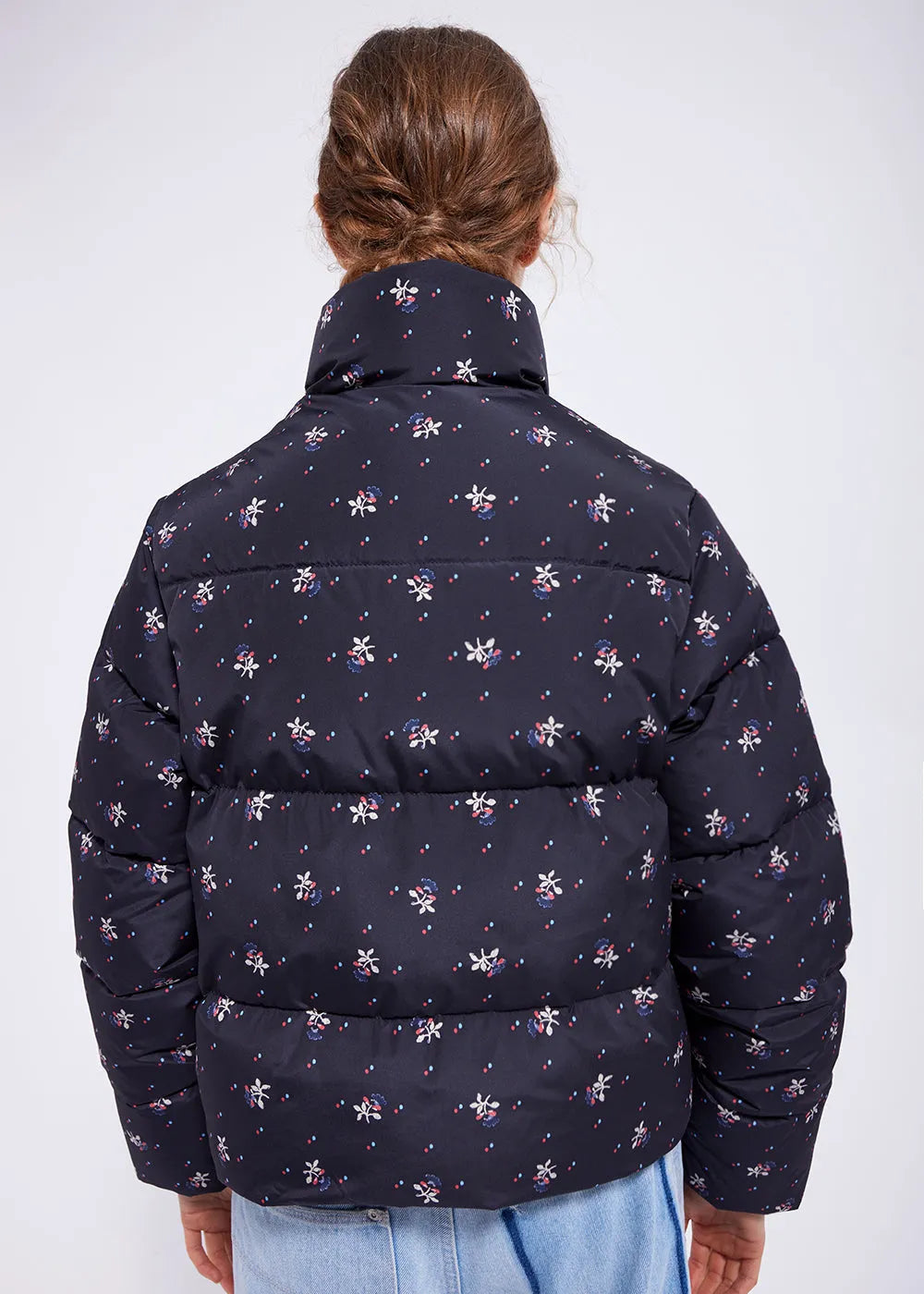 Roseanna Lodge Print charcoal down jacket