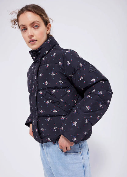 Roseanna Lodge Print charcoal down jacket