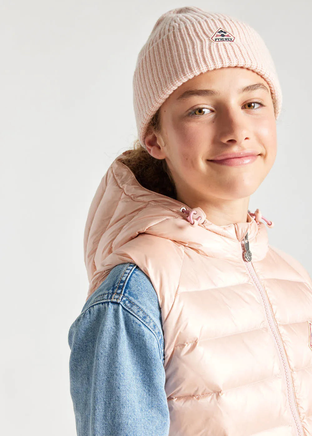 Pyrenex Cheslin Peach Whip children's sleeveless down gilet