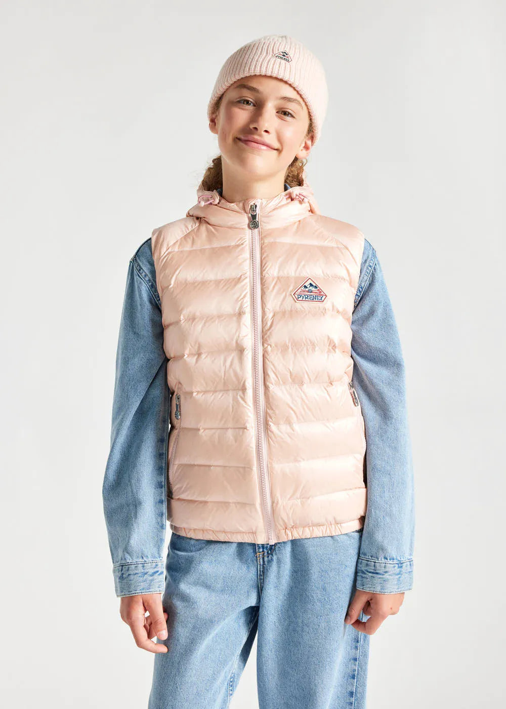 Pyrenex Cheslin Peach Whip children's sleeveless down gilet