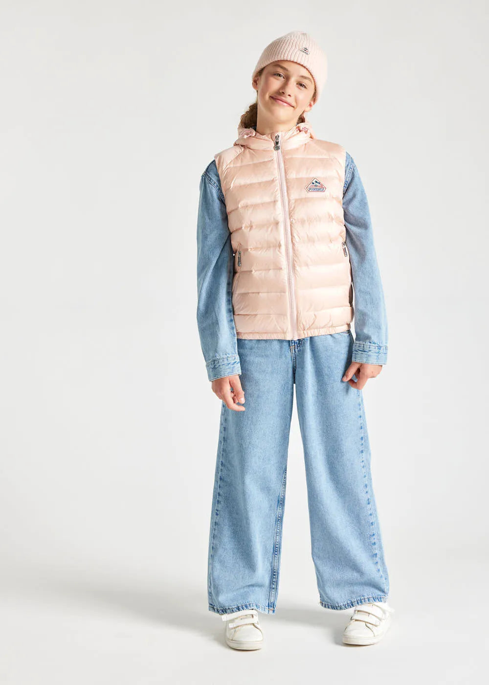 Pyrenex Cheslin Peach Whip children's sleeveless down gilet