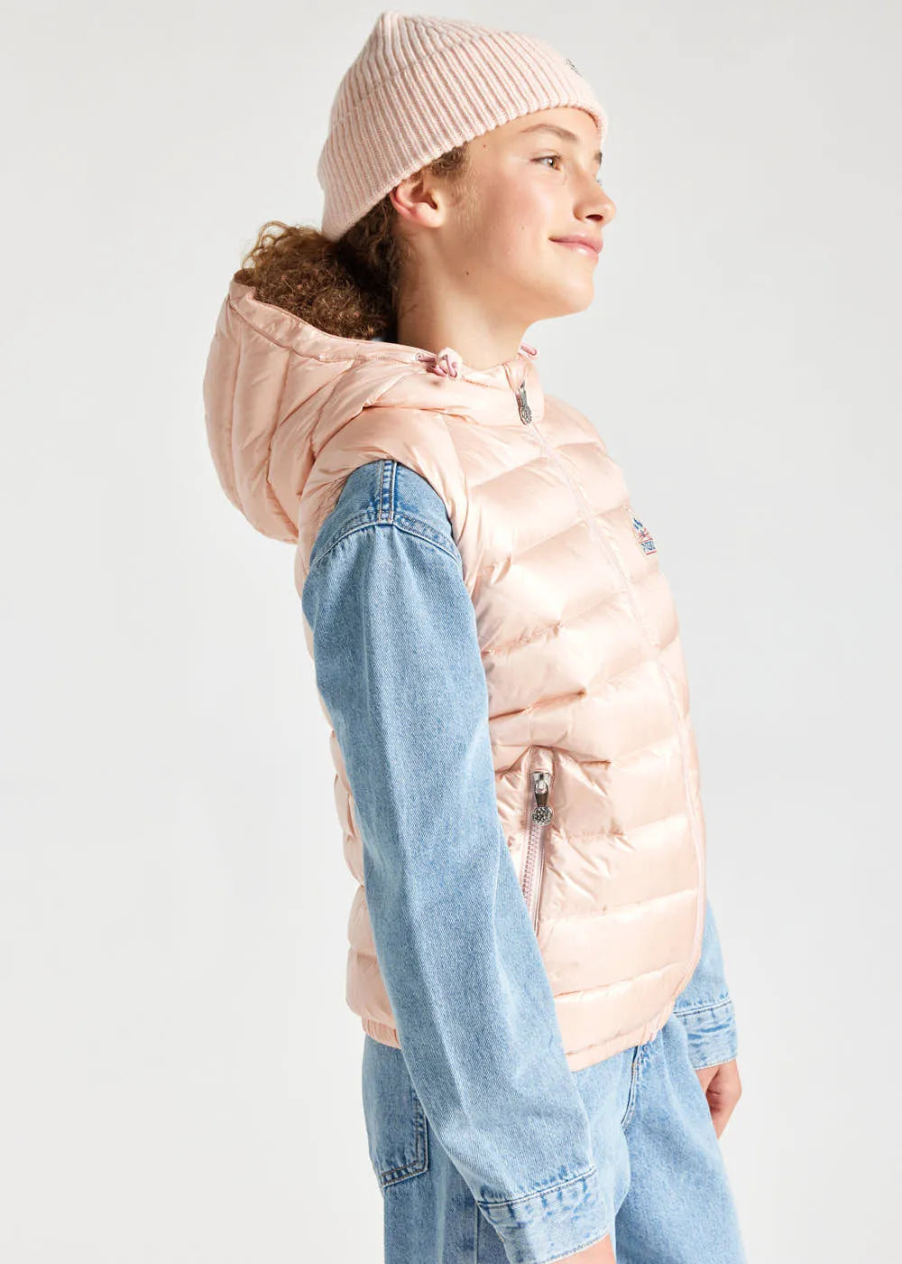 Pyrenex Cheslin Peach Whip children's sleeveless down gilet