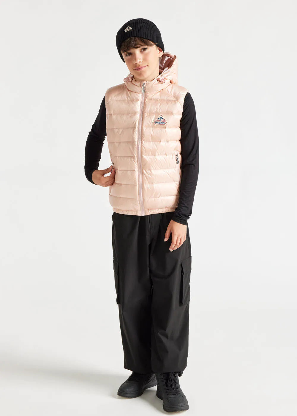 Pyrenex Cheslin Peach Whip children's sleeveless down gilet