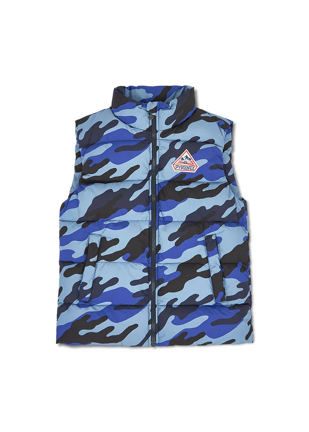 Pyrenex John unisex sleeveless down jacket camouflage Camo blue print