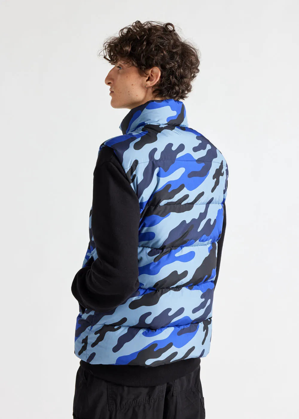 Pyrenex John unisex sleeveless down jacket camouflage Camo blue print