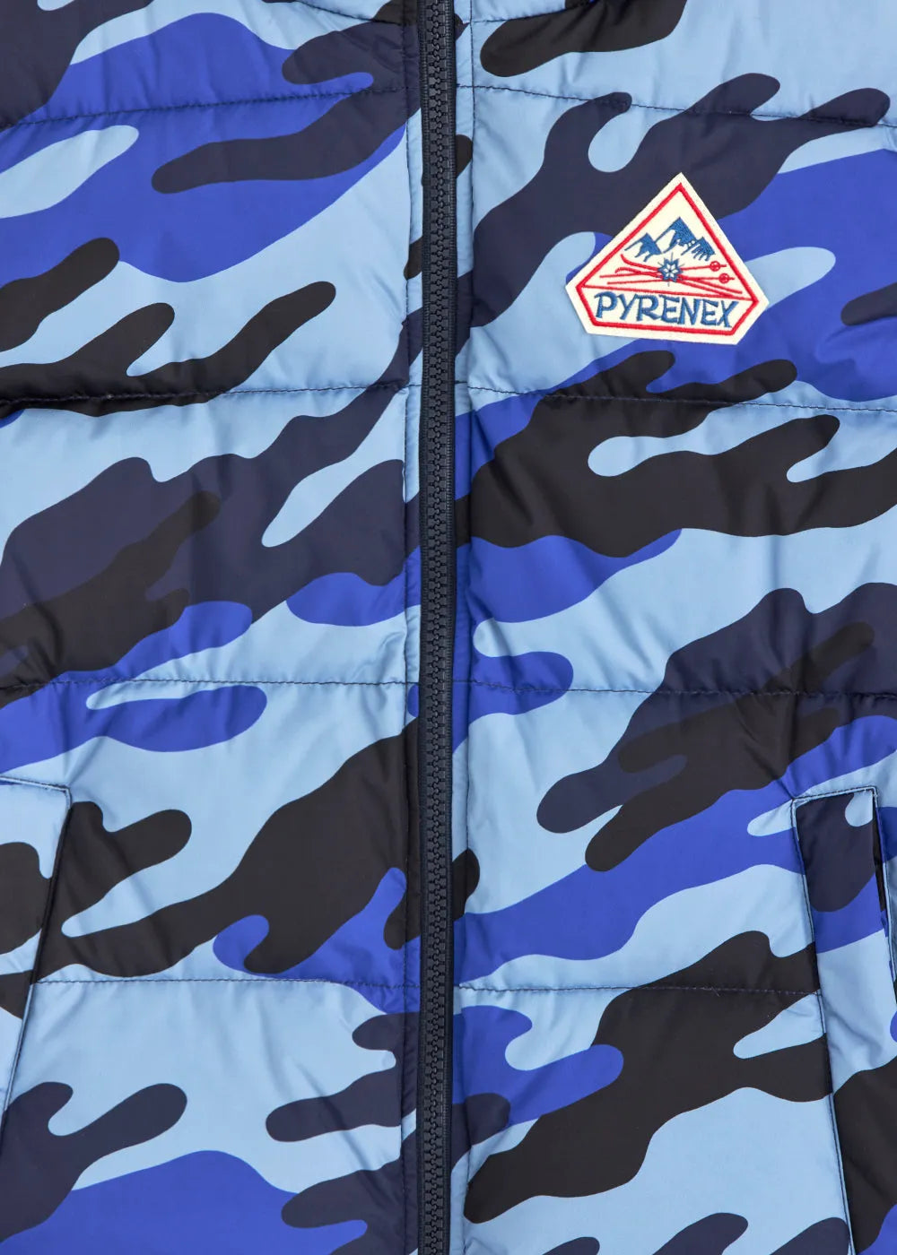 Pyrenex John unisex sleeveless down jacket camouflage Camo blue print