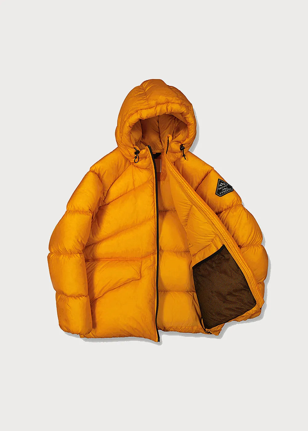 Pyrenex Stellar men's technical hooded down jacket in yellow
