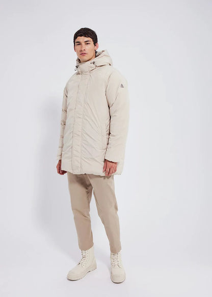 Men's hooded parka Pyrenex Spark in natural down Brown rice