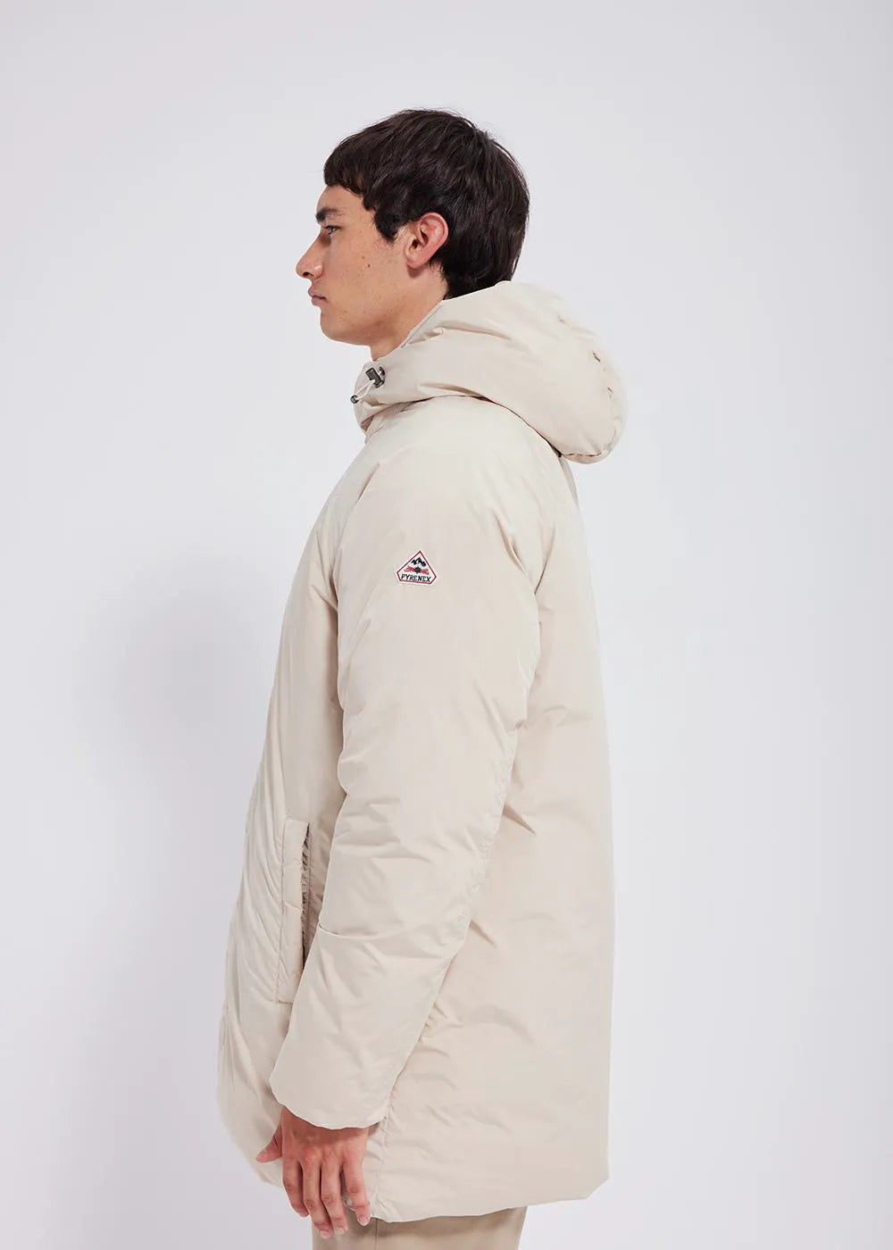 Men's hooded parka Pyrenex Spark in natural down Brown rice