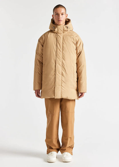 Pyrenex Spark men's hooded parka in natural down Iced coffee