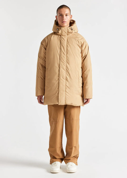 Pyrenex Spark men's hooded parka in natural down Iced coffee