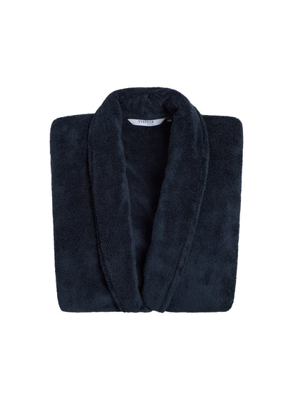 Hana dark blue cotton bathrobe