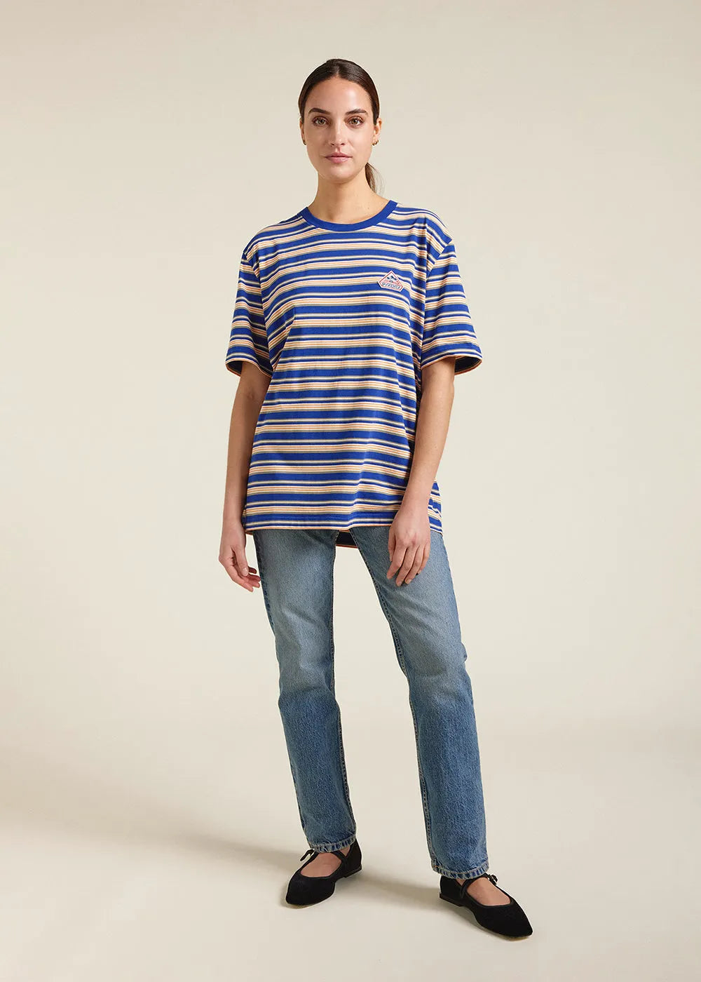 Pyrenex Horizon Blue Print unisex striped organic cotton t-shirt