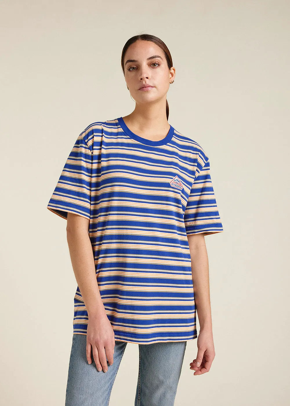 Pyrenex Horizon Blue Print unisex striped organic cotton t-shirt
