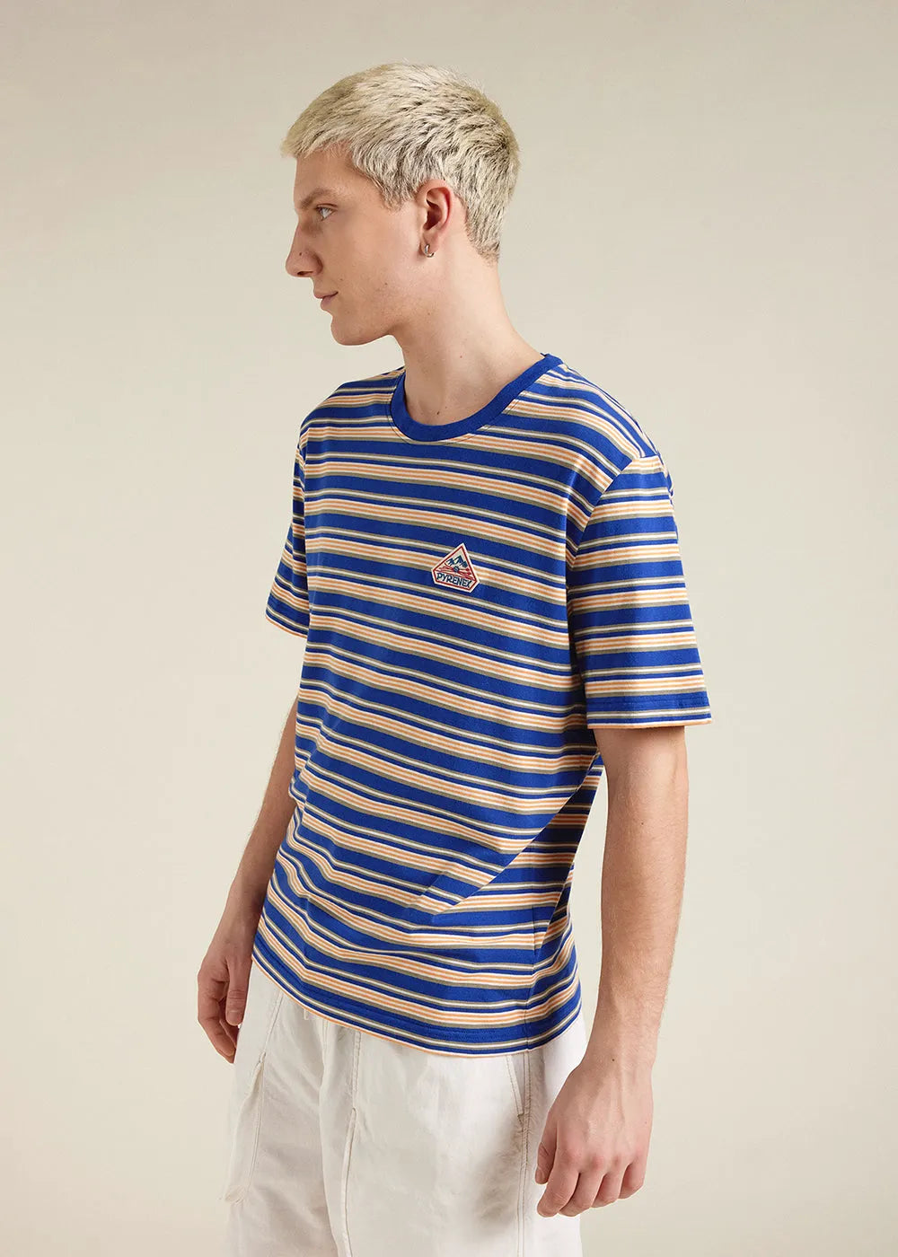 Pyrenex Horizon Blue Print unisex striped organic cotton t-shirt