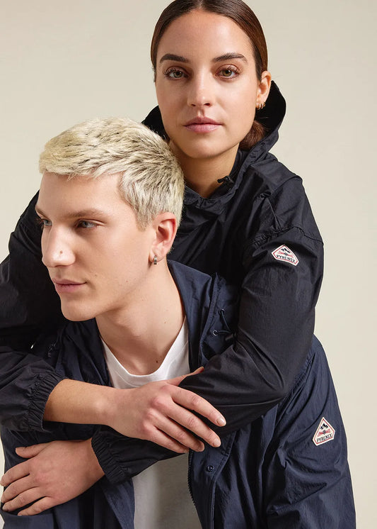 Ridge Black unisex hooded windbreaker