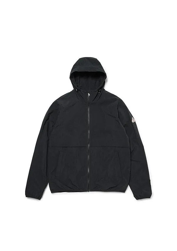Ridge Black unisex hooded windbreaker