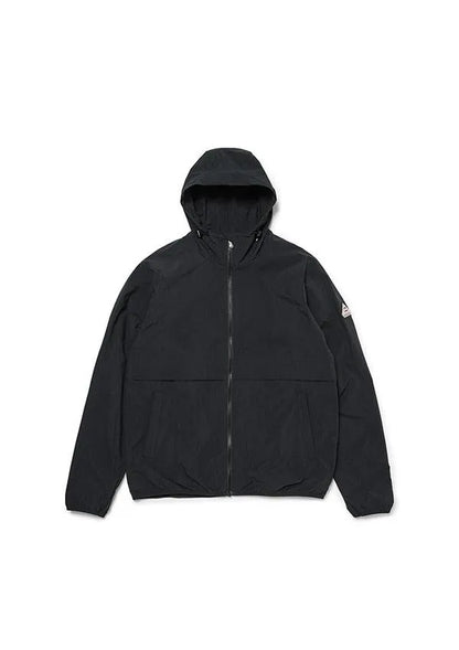 Ridge Black unisex hooded windbreaker