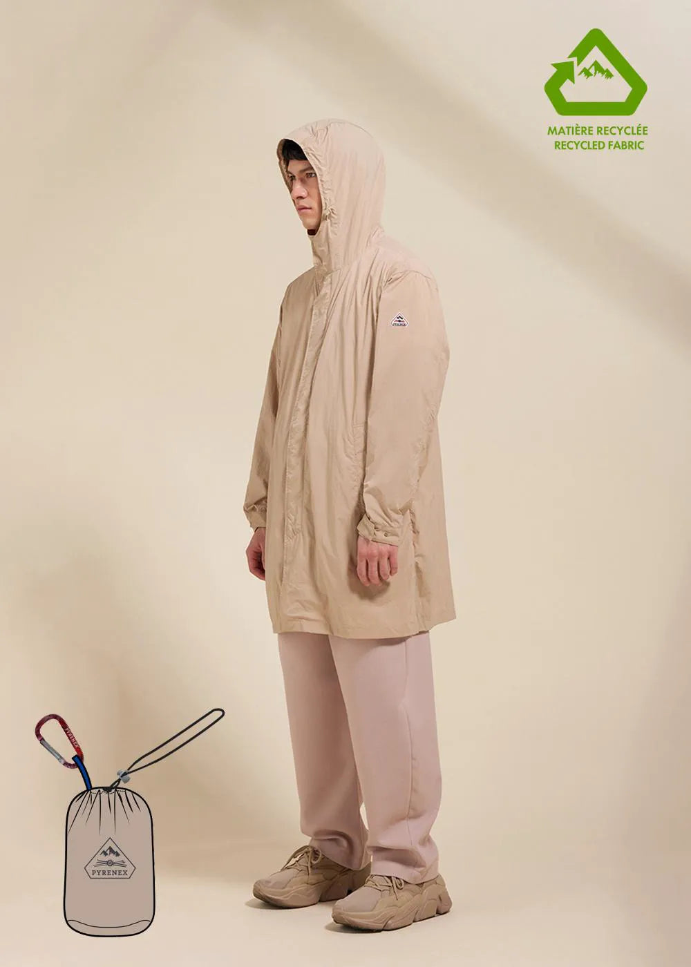 Torrent Cuban sand unisex long hooded windbreaker