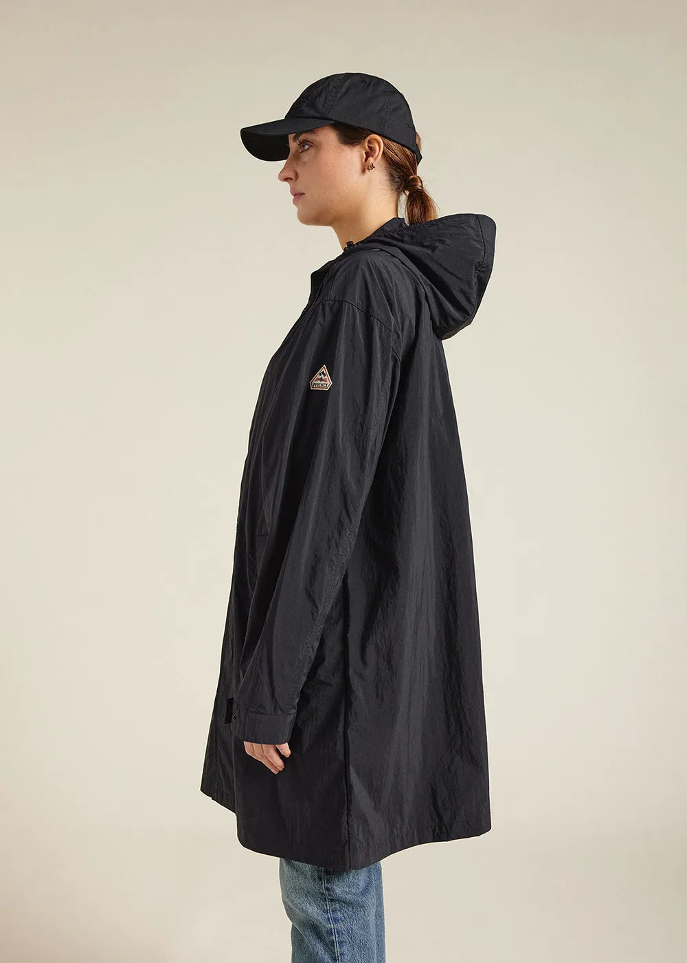 Unisex long hooded windbreaker Torrent Black