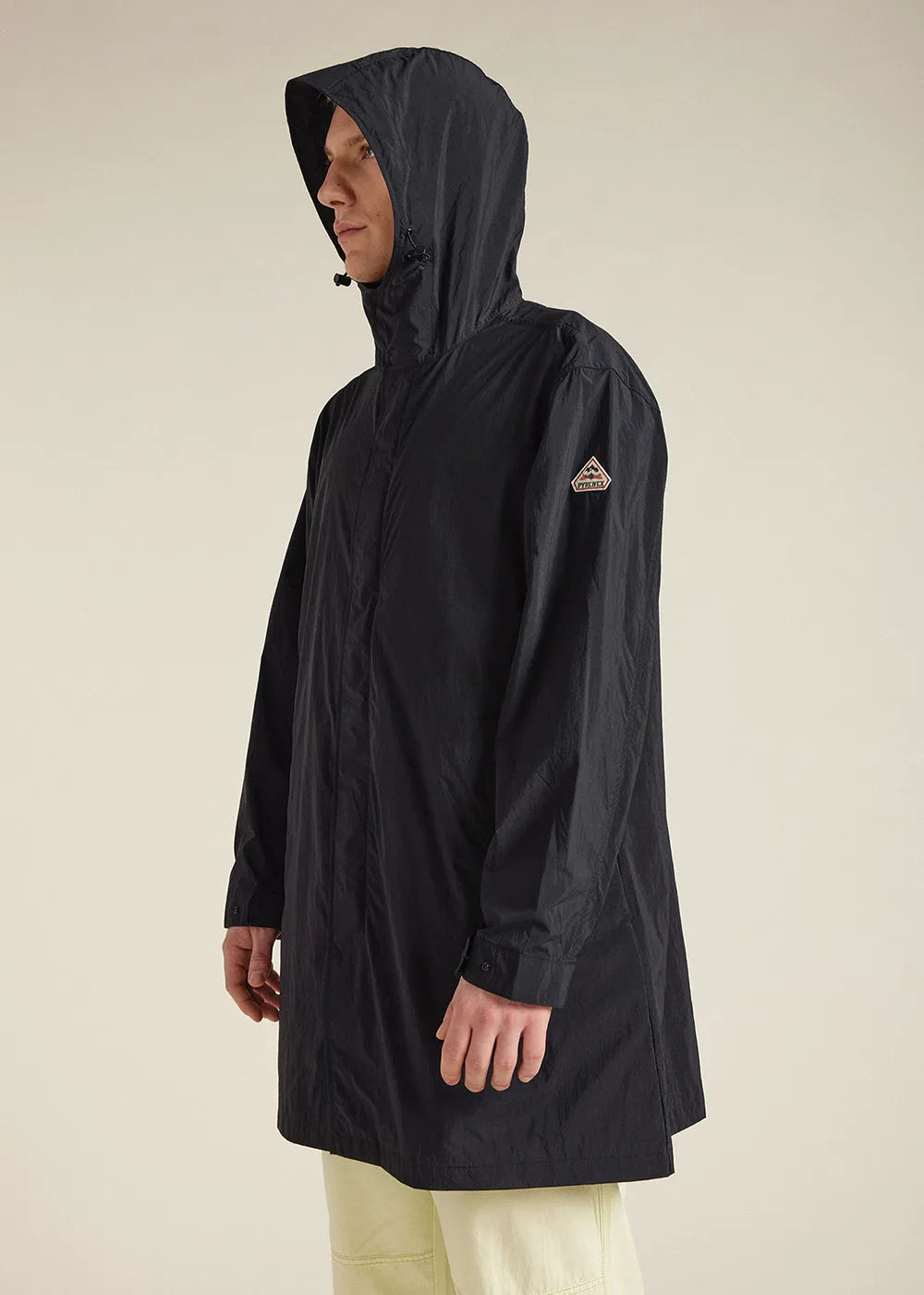 Unisex long hooded windbreaker Torrent Black