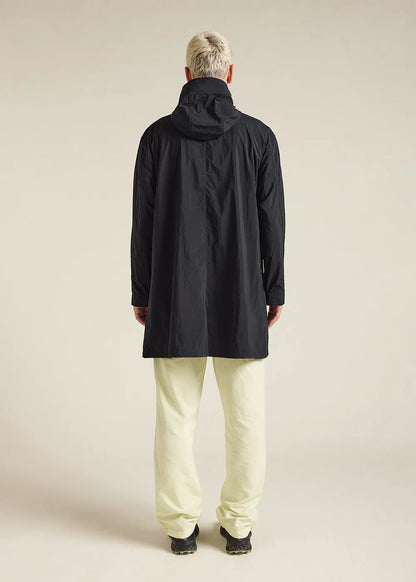 Unisex long hooded windbreaker Torrent Black