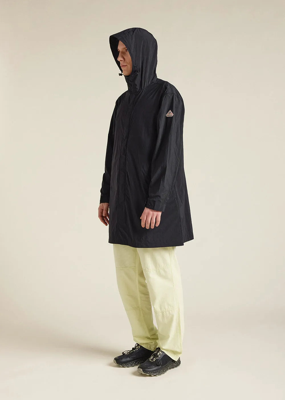 Unisex long hooded windbreaker Torrent Black