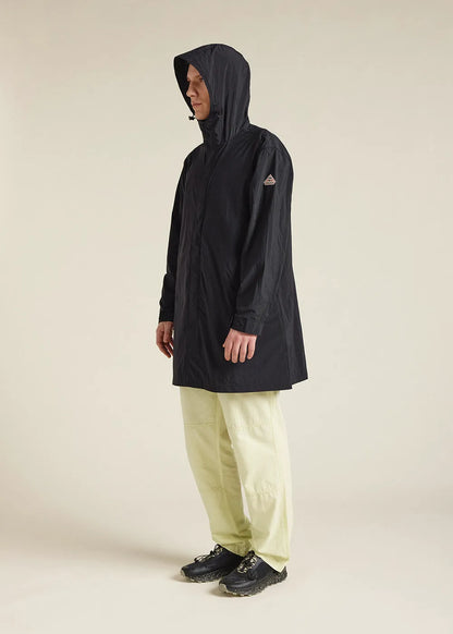 Unisex long hooded windbreaker Torrent Black