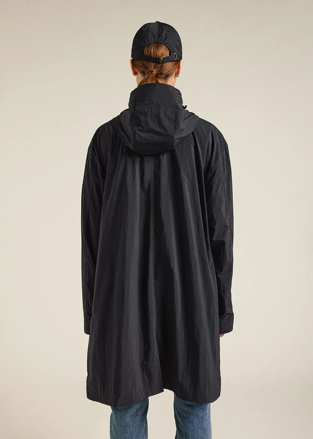 Unisex long hooded windbreaker Torrent Black