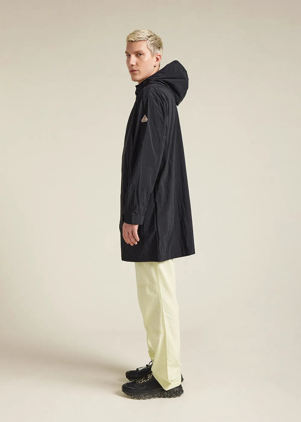 Unisex long hooded windbreaker Torrent Black