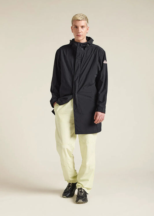 Unisex long hooded windbreaker Torrent Black