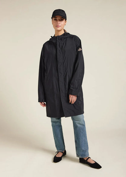 Unisex long hooded windbreaker Torrent Black